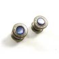 Art Deco True Vintage Silvertone Purple or Blue Cufflinks Unmarked 101314