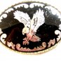 Vintage Silver Tone & Enameled American Eagle Belt Buckle