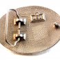 Vintage Silver Tone & Enameled American Eagle Belt Buckle