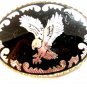 Vintage Silver Tone & Enameled American Eagle Belt Buckle
