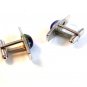 Vintage Silver Tone & Blue Cufflinks by Anson