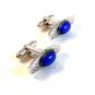 Vintage Silver Tone & Blue Cufflinks by Anson