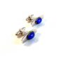 Vintage Silver Tone & Blue Cufflinks by Anson