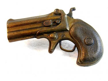 Vintage Derringer Pistol Gun Belt Buckle