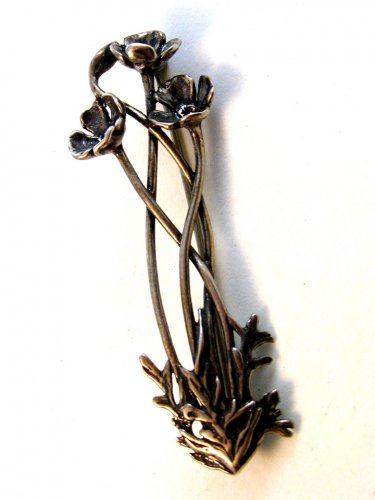 Vintage Sterling Silver Flower Brooch