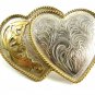 Ladies Silver Strike Entwined Hearts Western Belt Buckle 11142013