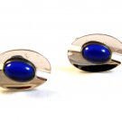 Vintage Anson Silver Tone & Blue Stone Cufflinks