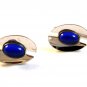 Vintage Anson Silver Tone & Blue Stone Cufflinks