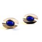 Vintage Anson Silver Tone & Blue Stone Cufflinks