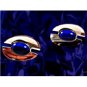 Vintage Anson Silver Tone & Blue Stone Cufflinks
