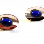 Vintage Anson Silver Tone & Blue Stone Cufflinks