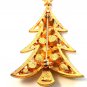 Vintage Gold Tone & Multi Rhinestone Christmas Tree Brooch by Lia