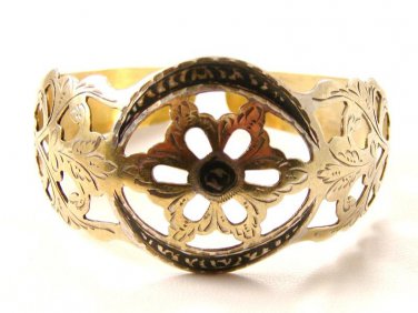 Unusual Vintage Filigree Sterling Silver Cuff Bracelet