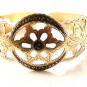 Unusual Vintage Filigree Sterling Silver Cuff Bracelet