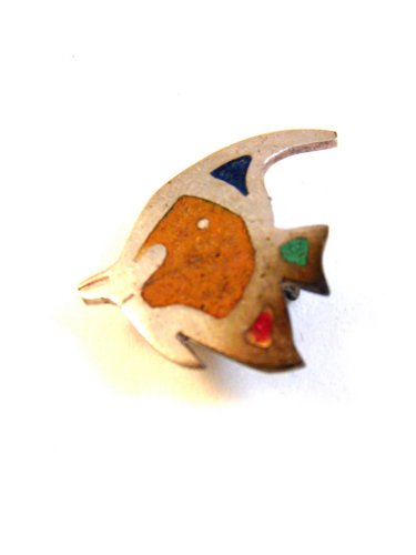 Vintage Sterling Silver Angel Fish Brooch / Pendant Marked Codena