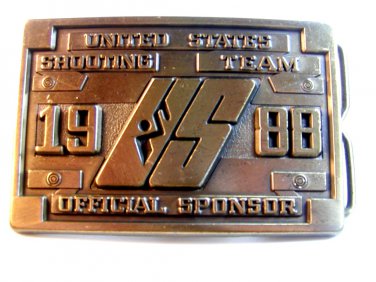 Vintage 1988 U.S.Olympic Shooting Team Sponsor Belt Buckle