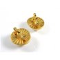 Goldtone & White Clip On Earrings Marked ?? 7SA ???? 72414