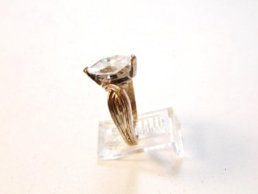 Vintage Sterling Silver Cz Engagement Ring Sz 9