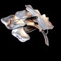 Large Vintage Sterling Silver Flower Brooch 01012013ab
