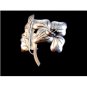 Large Vintage Sterling Silver Flower Brooch 01012013ab