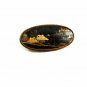 True Vintage Oval Japanese Damascene Brooch Signed 102914