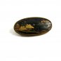 True Vintage Oval Japanese Damascene Brooch Signed 102914
