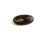 True Vintage Oval Japanese Damascene Brooch Signed 102914