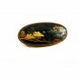 True Vintage Oval Japanese Damascene Brooch Signed 102914