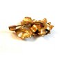 Vintage Gold Tone & Blue Stone Flower Brooch