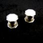 Art Deco Silvertone Mother of Pearl Cufflinks Bear Wilde KUM-A-PART 102714p