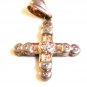 Vintage Sterling Silver & Crystals Heart Cross