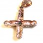 Vintage Sterling Silver & Crystals Heart Cross