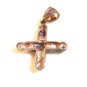 Vintage Sterling Silver & Crystals Heart Cross