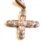 Vintage Sterling Silver & Crystals Heart Cross