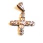 Vintage Sterling Silver & Crystals Heart Cross