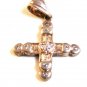 Vintage Sterling Silver & Crystals Heart Cross