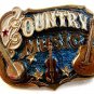 Vintage 1982 County Music Guitar Banjo Belt Buckle by Great American Buckle Co.