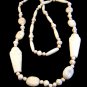 Art Deco King Tut Era White Glass Egyptian Mummy Beads Necklace