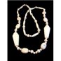 Art Deco King Tut Era White Glass Egyptian Mummy Beads Necklace