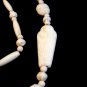Art Deco King Tut Era White Glass Egyptian Mummy Beads Necklace