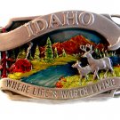 Vintage 1983 Siskiyou Idaho Where Life Is Worth Living Belt Buckle