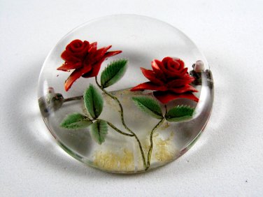 1950's Lucite Rose Flower Brooch 72514