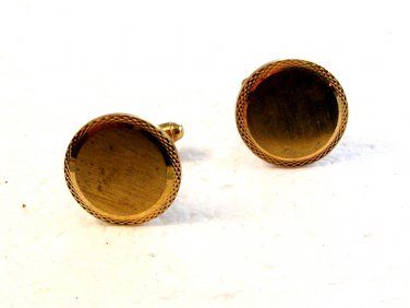 Vintage Round Gold Tone Cufflinks