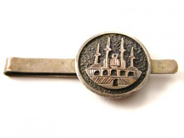 Vintage 900 Silver St Sophia Church Istanbul Tie Clasp - A