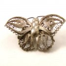 Vintage Sterling Silver Filigree Butterfly Pin Brooch