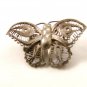 Vintage Sterling Silver Filigree Butterfly Pin Brooch