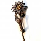Vintage 800 Silver Flower Brooch Signed BB