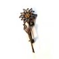 Vintage 800 Silver Flower Brooch Signed BB