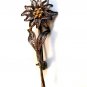 Vintage 800 Silver Flower Brooch Signed BB