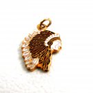 1960's Indian Chief Headress School Mascot ??? Enameled Charm 61314